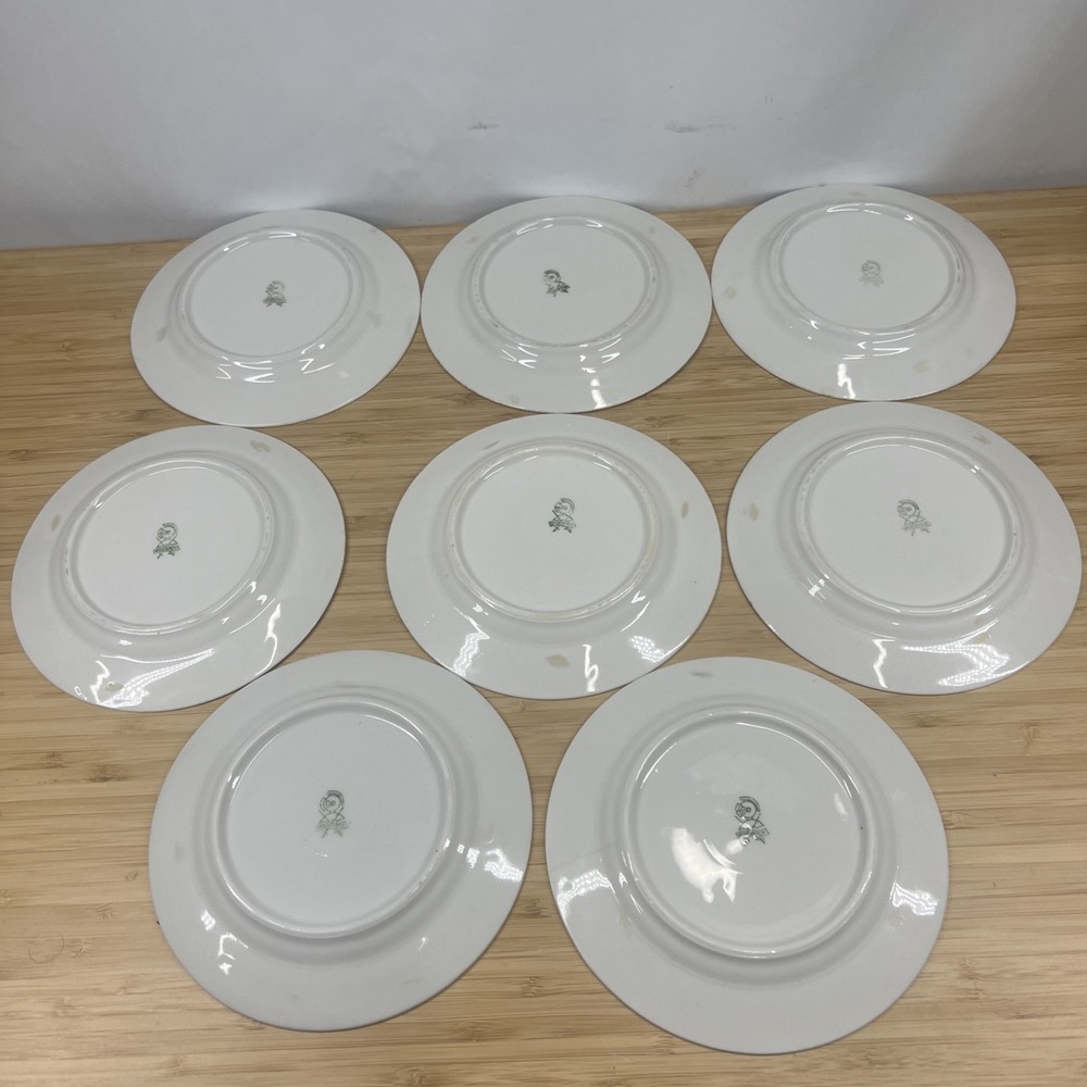 Vintage Warwick China Bread Plates Set of 8 White‎ with Gold Trim 6.25" USA